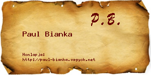 Paul Bianka névjegykártya